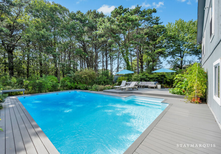 Backyard and pool deck