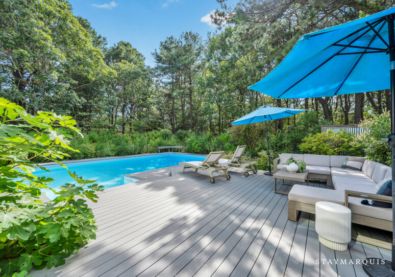 Backyard and pool deck