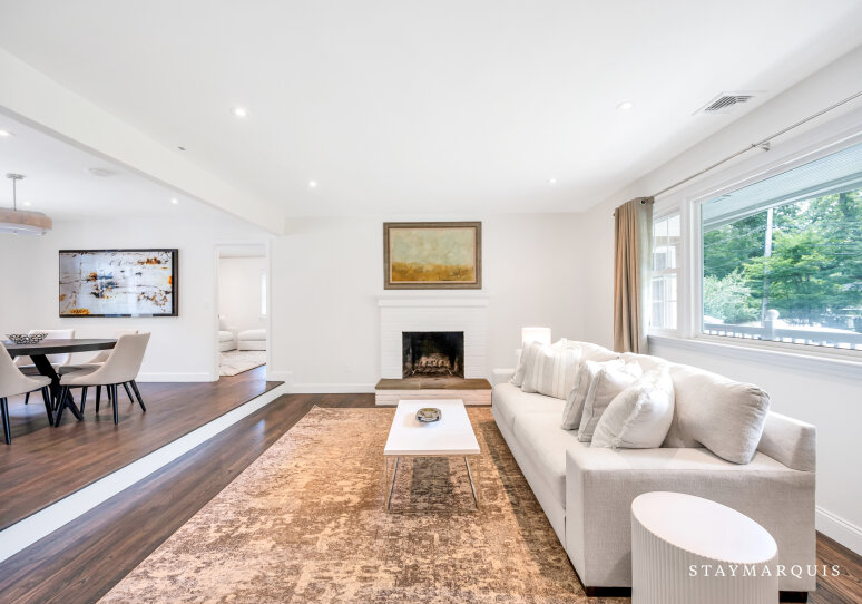 Open concept Living, Dining and Kitchen