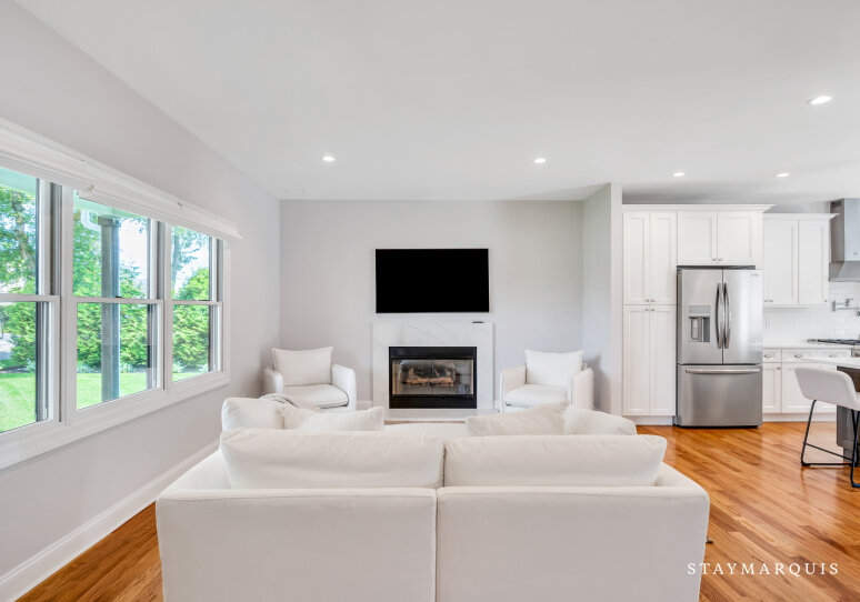 Open concept Living, Dining and Kitchen